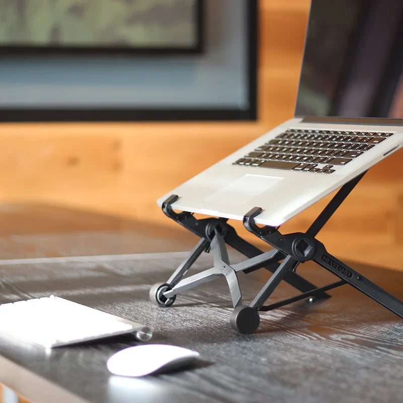 17-Inch Folding Laptop Stand – 5-Level Adjustable Height, Portable Notebook & MacBook Holder for Tablets, PCs, and DJs