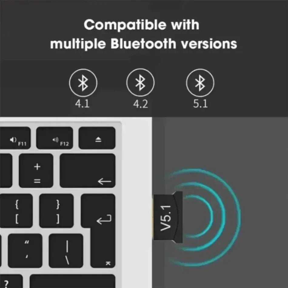 USB Bluetooth 5.3 Adapter & Audio Transmitter/Receiver Dongle for PC & Laptop (Backwards Compatible)