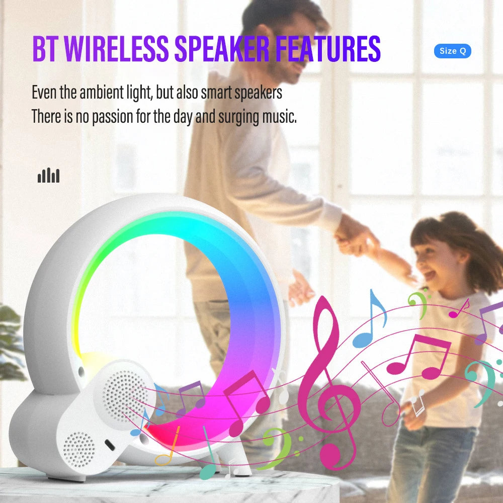 LED Smart Sunrise Alarm Clock with Bluetooth Speaker, White Noise, and App Remote Control – Wake-Up Night Light & Bedside Sleep Companion