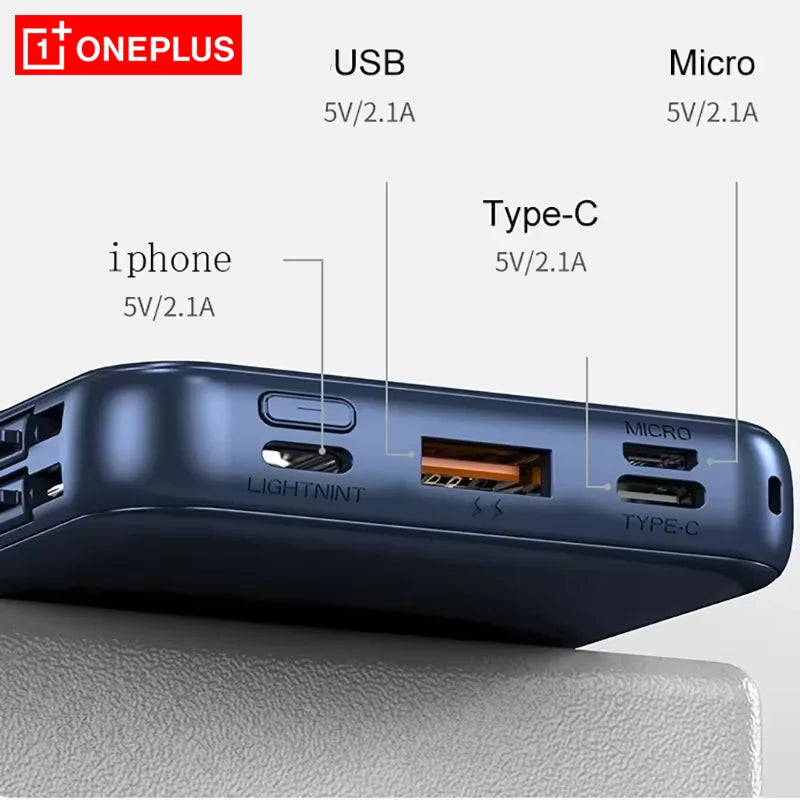50,000mAh Magnetic Power Bank with Wireless Charging & Built-In Cable for iPhone (MagSafe Compatible)