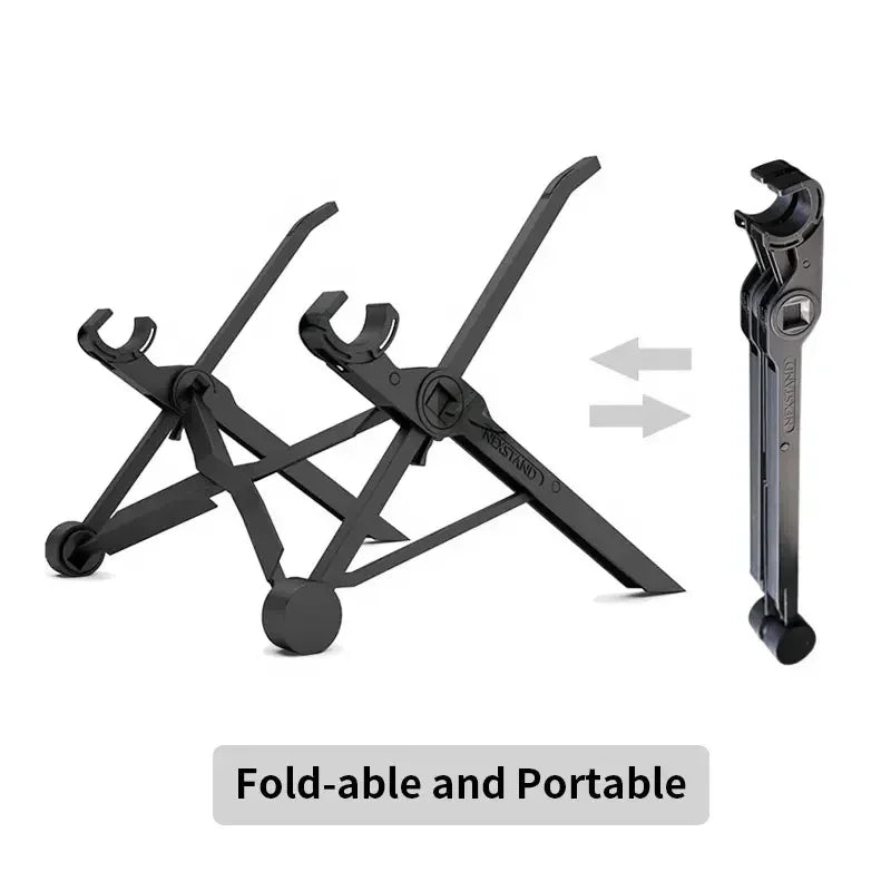17-Inch Folding Laptop Stand – 5-Level Adjustable Height, Portable Notebook & MacBook Holder for Tablets, PCs, and DJs