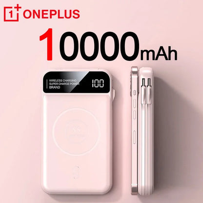50,000mAh Magnetic Power Bank with Wireless Charging & Built-In Cable for iPhone (MagSafe Compatible)