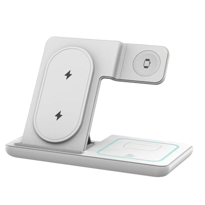 3-in-1 Folding Wireless Charging Station with Night LED Light for iPhone 13–17, Apple Watch SE, and AirPods Pro (Fast Charge)