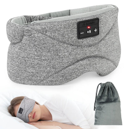 Bluetooth 5.0 Sleep Headphones with Soft Eye Mask & Built-In Speakers – Wireless Music Headset for Men & Women with Insomnia