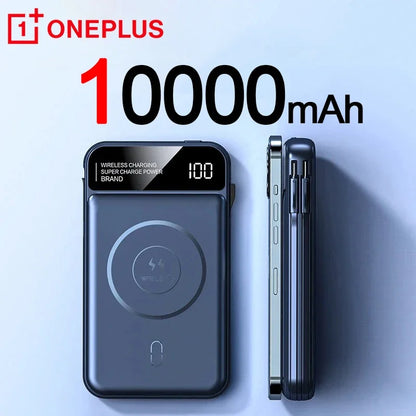 50,000mAh Magnetic Power Bank with Wireless Charging & Built-In Cable for iPhone (MagSafe Compatible)